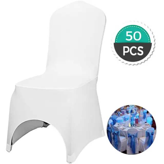 50 PCS Polyester Spandex Chair Cover Stretch Slipcovers for Wedding Party Dining