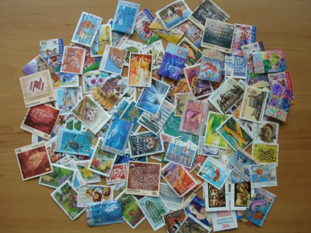 Bulk Mixed Lot of 100 All Different USED Australian Decimal Stamps
