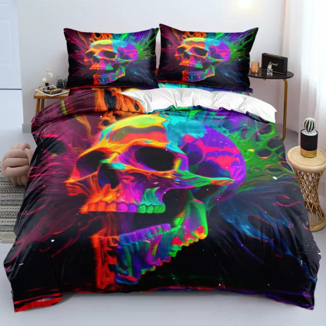 Personalised Skeleton Skull 05 Quilt/Duvet Cover Bedspread Bed Set Single Size