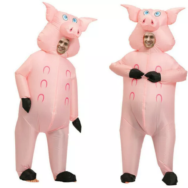 150~190cm Inflatable Pink Pig Costume Fancy Dress Party Cosplay Carnival Outfits 2