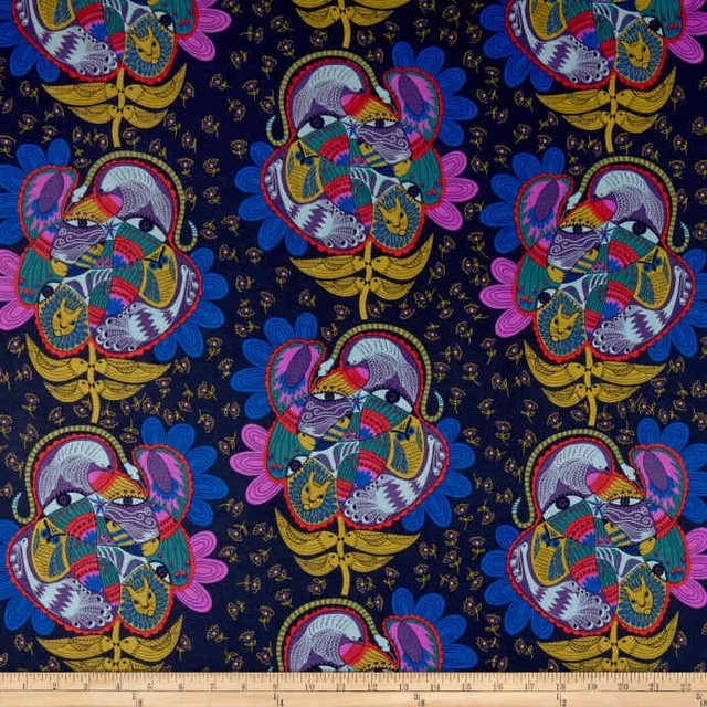 Anna Maria Horner Fabric Fat Quarter Cotton Craft Quilting Tambourine Bird Lamp