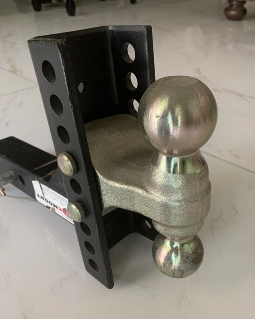 OneMount Adjustable Trailer Hitch Ball Mount + Curt #45900 Dual Ball 14000 lbs