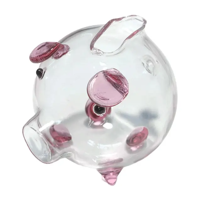 Clear Glass Pig Piggy Bank Money Saving Pot Gift Money Saving Box for Kids