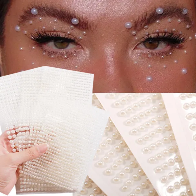 Perla Diamante Sombra de Ojos Adhesivos 3D Uñas Manicura Cara Joy <