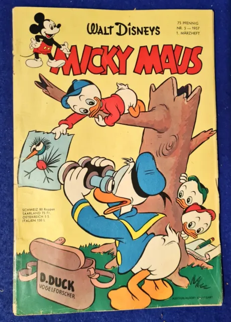 Micky Maus Comic Heft Nr.5 mit SB Original Ehapa 1957  (522)