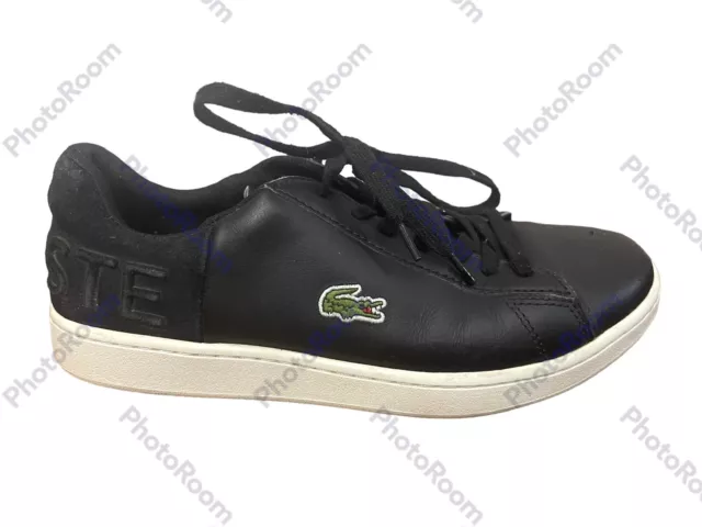 *Lacoste Carnaby EVO 418 1 SPM  Men's Black Leather Lifestyle Sneakers Shoes 7.5