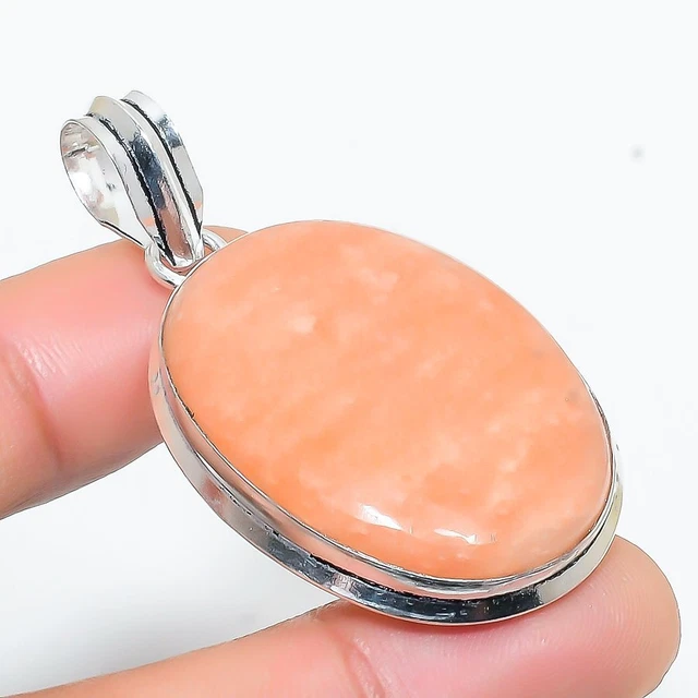 Orange Aventurine Gemstone Handmade Gift Jewelry Pendant 1.97" L044
