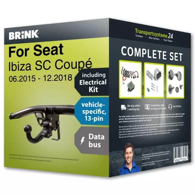 Towbar detachable for SEAT Ibiza SC Coupé 06.2015-12.2018 + 13pin spec. e.kit