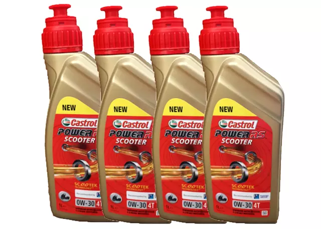 Castrol Power Rs Scooter 0W30 4T 4L Multigrade Huile Moteur Recommandé Piaggio