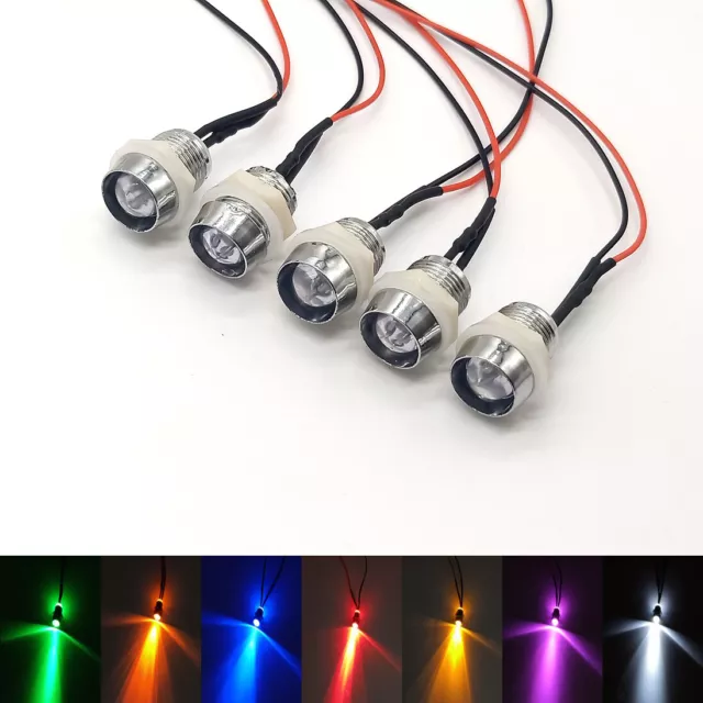 8mm 3V 6V 9V 12V~220V Ultra Bright Pre-Wired LED With Holders 12mm Panel Mount