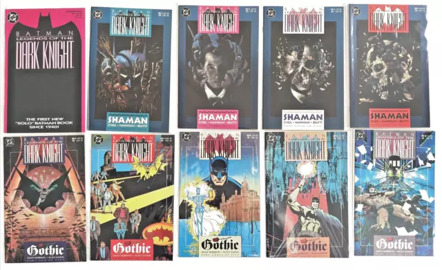 Batman Legends Of The Dark Knight Comic Book Lot #1-10 (1989/1990) Shaman & Goth