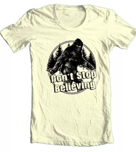 Big Foot Dont Stop Believing T-shirt men's regular fit 100% cotton graphic tee