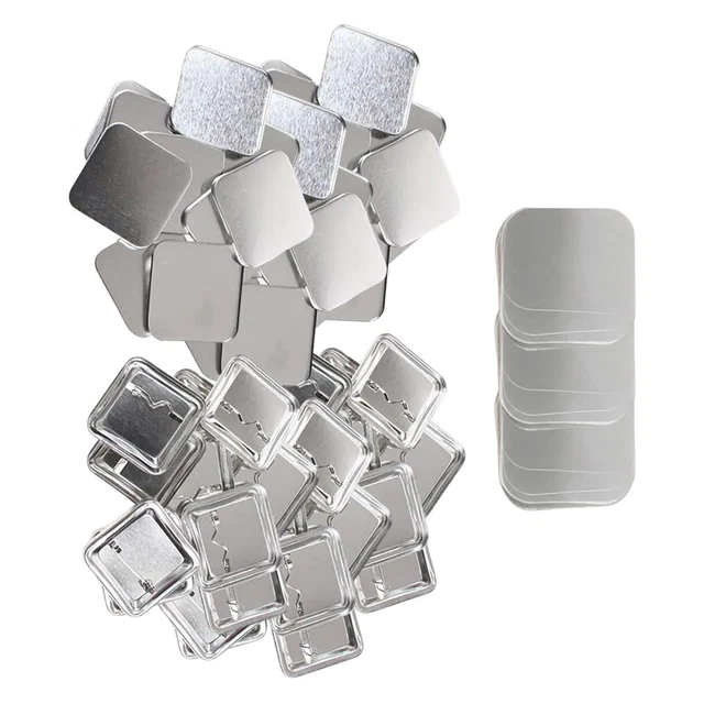 100Sets Blank Button Badge Supplies Iron Button Maker for DIY Craft Presents