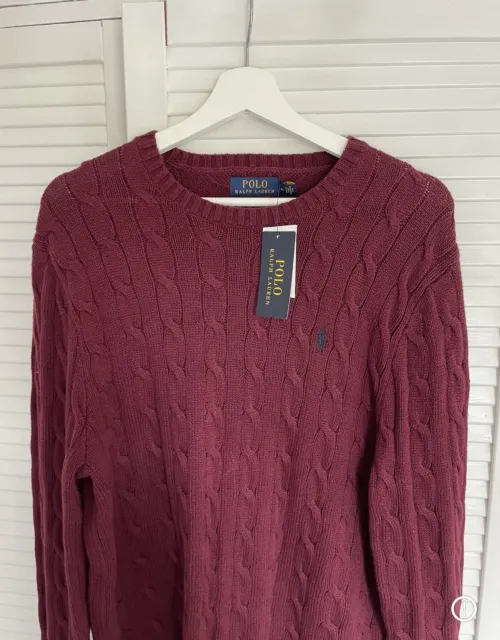 POLO RALPH LAUREN Teddy Bear Jumper Cable Knit Sweater, 100% Wool, Mens 3XB  3XL £249.95 - PicClick UK