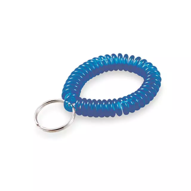 LUCKY LINE PRODUCTS 4103505 Wrist Coil with Split Key Ring,Blue,PK5