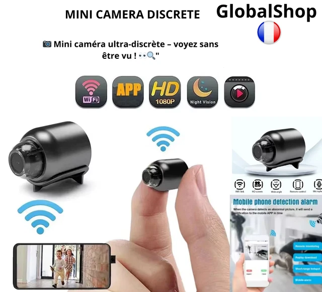 Mini Camera Espion Mini Caméra Espion WiFi HD 1080P - Vision Nocturne, Détecteur De Mouvement | Caméra Surveillance Intérieur/Extérieur Discrète Caméra Cachée Intérieur Extérieur Portable