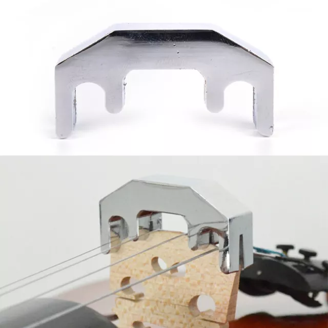 1pc Mini Violin Practice Mute Metal Silver Fiddle Silent Silencer Accessories F1