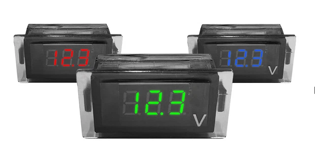 A162. Voltmetro Voltimetro Digitale 0-100V Led Blu Misura Tensione 3 Fili