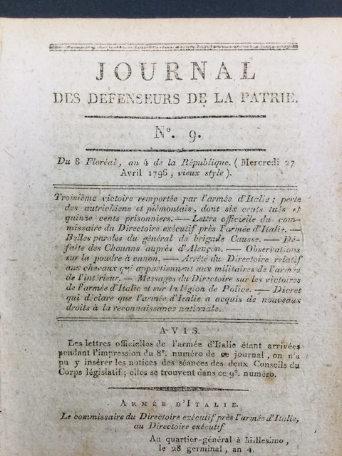 ESERCITO ITALIA BONAPARTE Battaglia Di Millesimo 1796 Dégo Sées