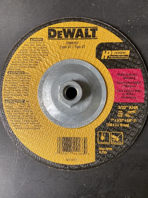 DeWalt DW8458H 9 X 1/8 X 5/8-11 Stainless Cutting & Grinding Wheel – 10 Pack. Made In Canada. Stock Up For Your Metal Projects!