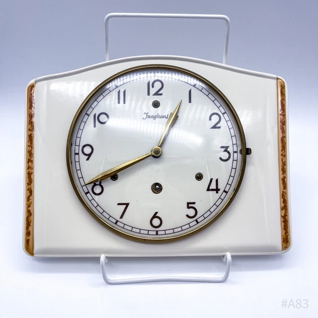 VINTAGE JUNGHANS KITCHEN Clock Wall to The Winding No. 6544 White