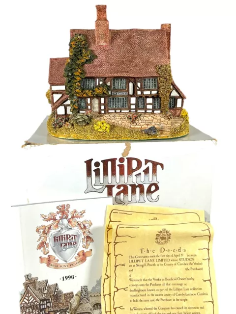 Lilliput Lane 1990 CROWN INN Miniature Cottage, England Box & Deeds §