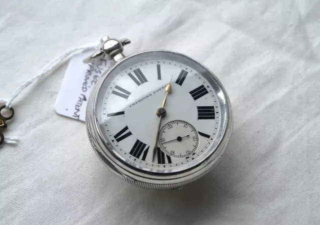 Excellent Heavy Antique Silver English Fusee Pocket Watch. 1901.  with Key.