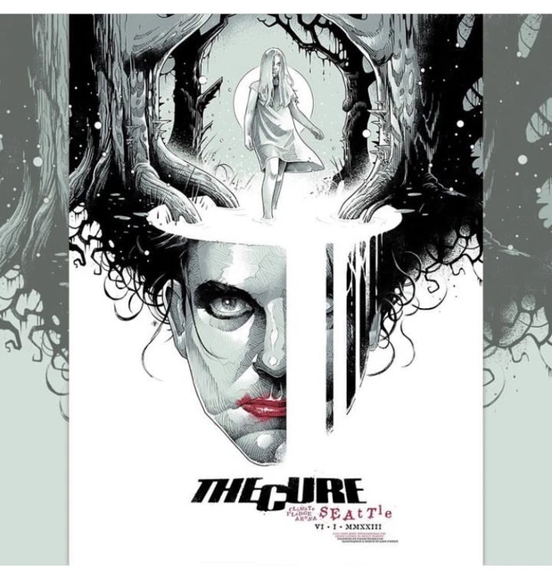 The Cure Poster 06/01/2023 Seattle Luke Preece Ltd Ed The Cure Poster 06/01/2023 Seattle Luke Preece Ltd Ed