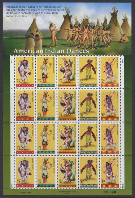 USA MiNr.: 2730 / 2734 ** Jewelry Bow Indian Dances