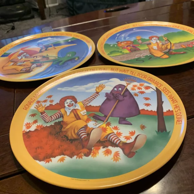 McDonalds 1977 Set of 3 Season Plates Excellent