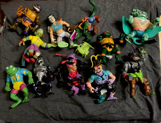 Teenage Mutant Ninja Turtles TMNT Vintage Action Figures Lot 90s Rare (11 Items)