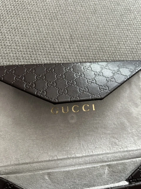 Gucci Glasses Case Hard Authentic Brown Folding Triangle Eyeglasses Sunglasses