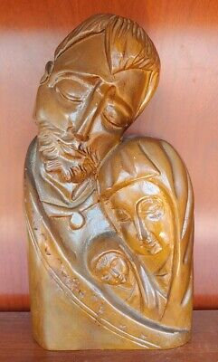 Old Vintage Hand Carved Wooden Christian Nativity Jesus Mary Joseph Figure Wood