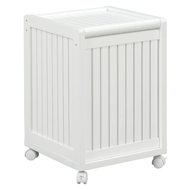 NewRidge Home Solid Wood Abingdon Mobile (Rolling) Laundry Hamper with Lid