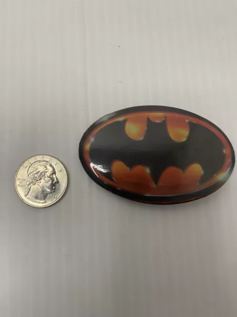 Vintage Batman Symbol 2.75” Pinback Button Pin 1989 Movie Logo Bat Signal Oval