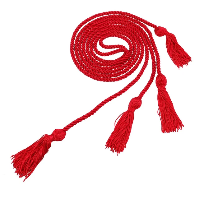 Cordón de honor de graduación rojo cordón de graduación tensor de cuerda doble cabeza