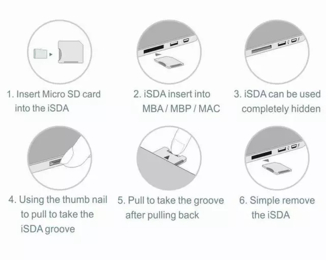 Micro SD Adapter for Microsoft Surface Book 2 & 3 BASEQI 100% Hidden Aluminum 3