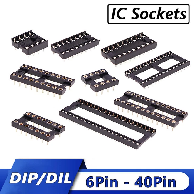thumbnail image 2 of 20PCS 40-Pin DIL DIP IC Socket – PCB Mount, 40PIN, New (Unbranded) 2 of 4