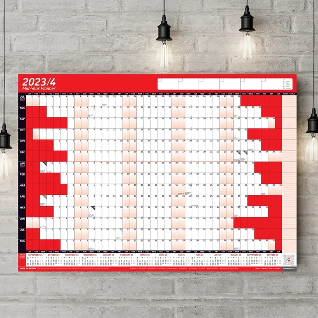 MIDYEAR WALL CALENDAR 20232024 A2 Planner Academic Uni School College