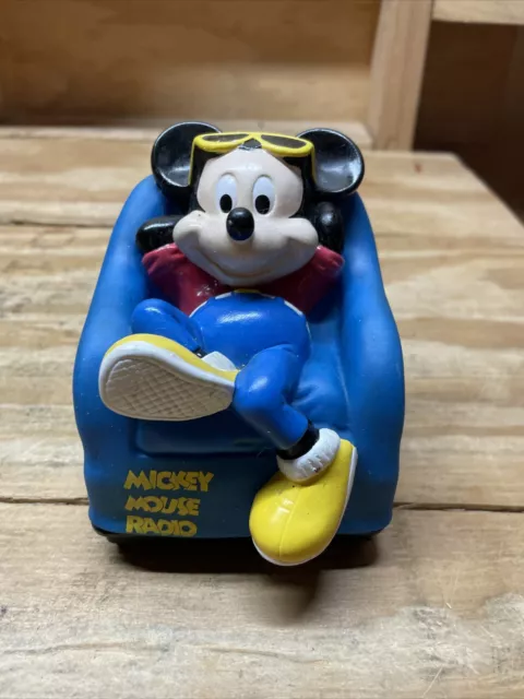 Vintage Walt Disney Mickey Mouse Armchair Radio Shack AM Transistor Radio-WORKS!