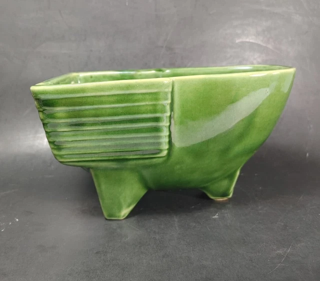 VINTAGE MCCOY POTTERY Green Planter Cart Wheelbarrow 609 $18.02 - PicClick
