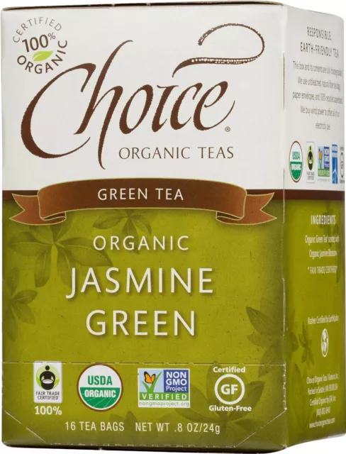 Green Tea with Jasmine by Choice Organic, 16 tea bag 1 Box