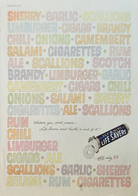 1956 Life Savers Pep o mint Candy Vintage Ad Whatever your secret passion
