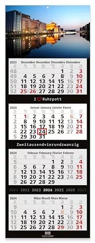 Calendrier mural 2021 4 mois avec motif de la région de la Ruhr. Grand format...