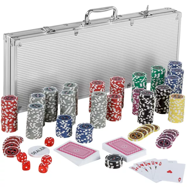 Pokerkoffer Pokerset Poker Set Laser Pokerchips 500 Chips Alu Koffer Jetons