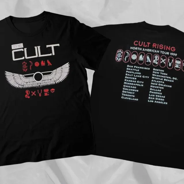 The CULT Band Rising Tour North American Black 99 Vintage 2 Sided T-Shirt Gift