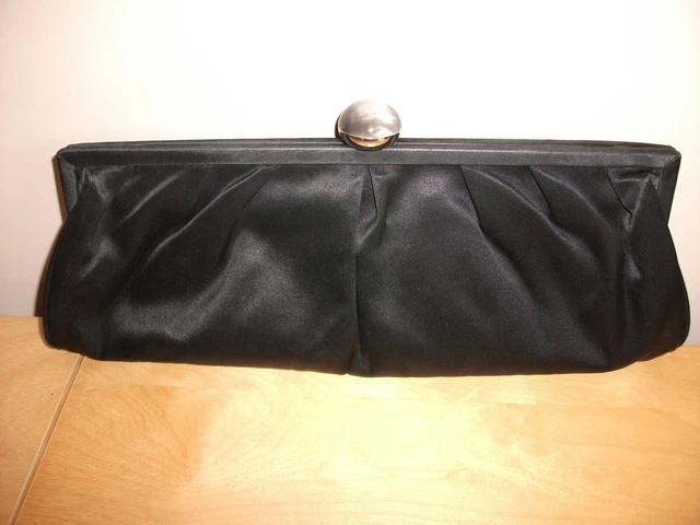 DEBENHAMS STAR JULIEN Macdonald Black Satin Clutch Bag Shoulder Bag 2.00 PicClick UK