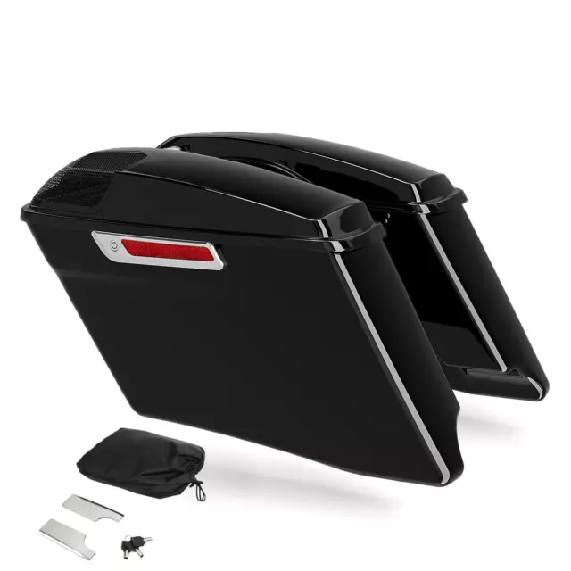 4& STRETCHED EXTENDED Hard Saddlebags Fit For Harley Electra Street ...