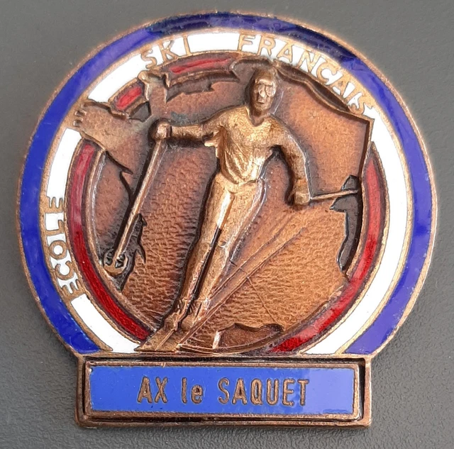 Insigne Émaillé AUGIS - École De Ski De Chamonix Mont-Blanc - Vintage - Bel État