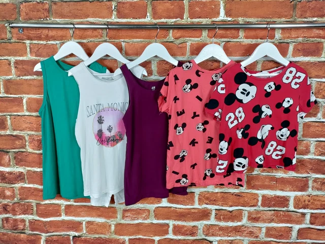 Girls Bundle Age 10-11 Years H&M M&S Etc T-Shirts Tops Set Mickey Mouse 146Cm